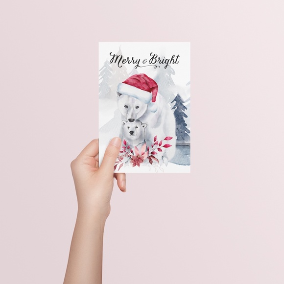 Watercolor Christmas Wall Art Illustration Print Poster Unframed - Picture 5 of 6